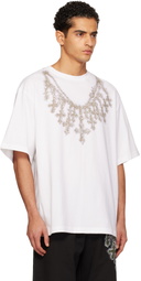 We11done White Cross Necklace T-shirt