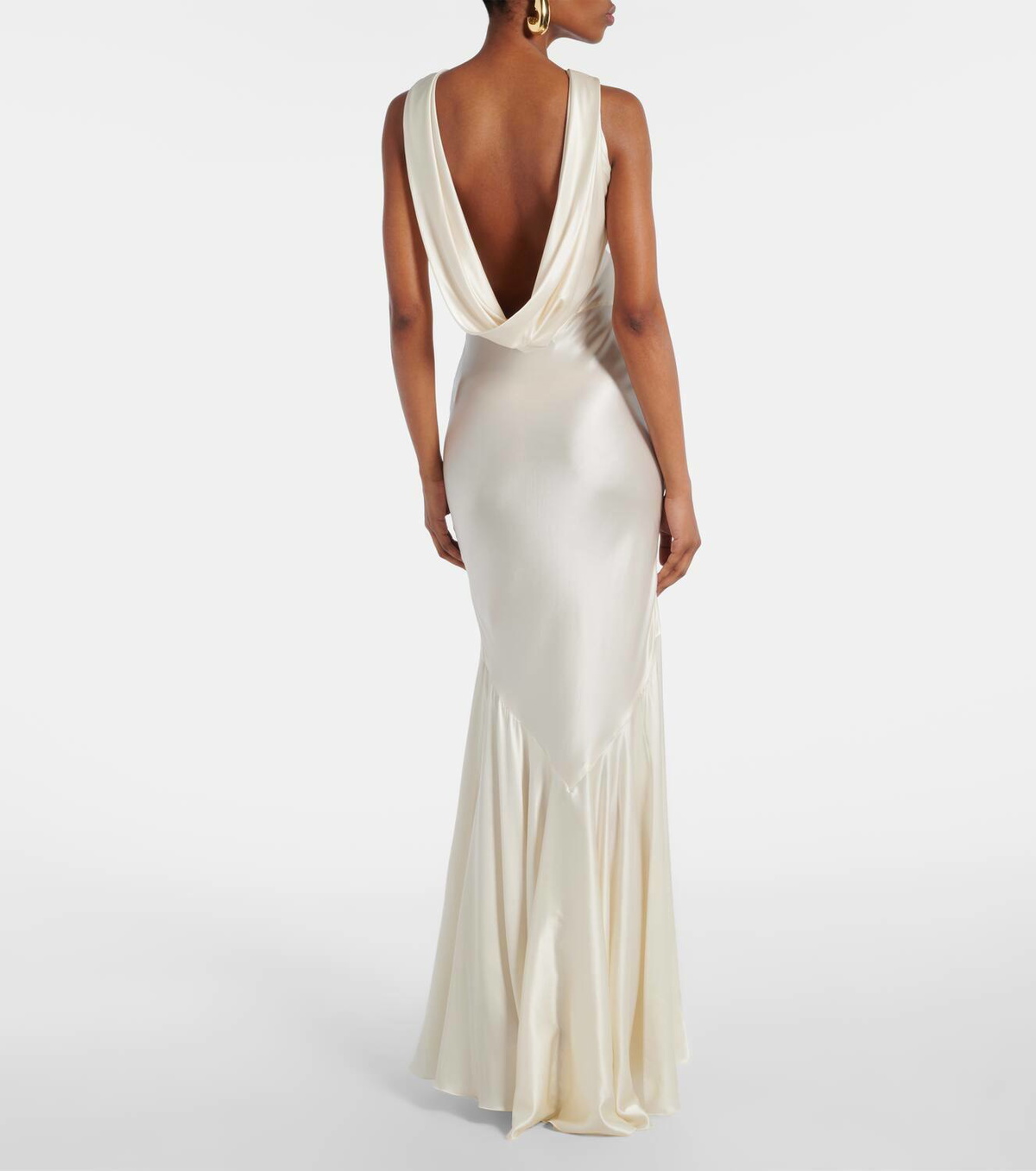 Nina Ricci Open-back satin maxi dress