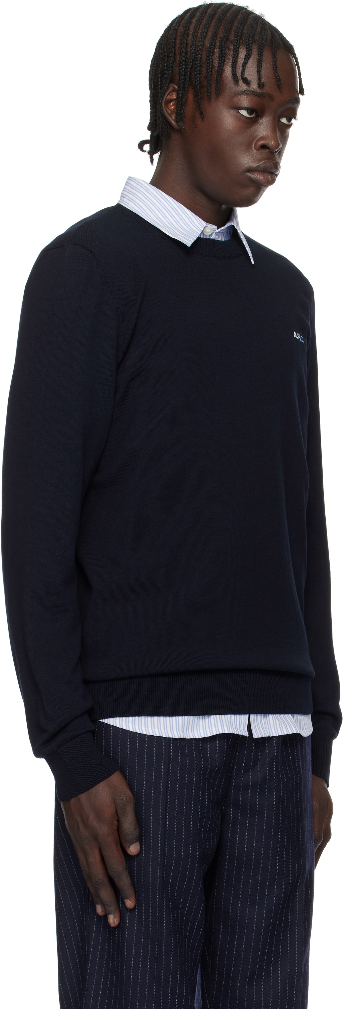 トップス A.P.C. 23SS Brad Polo Sweater-Navy/L INTERLOCK ZIP POLO SWEATSHIRT - Bluish | ZARA United States