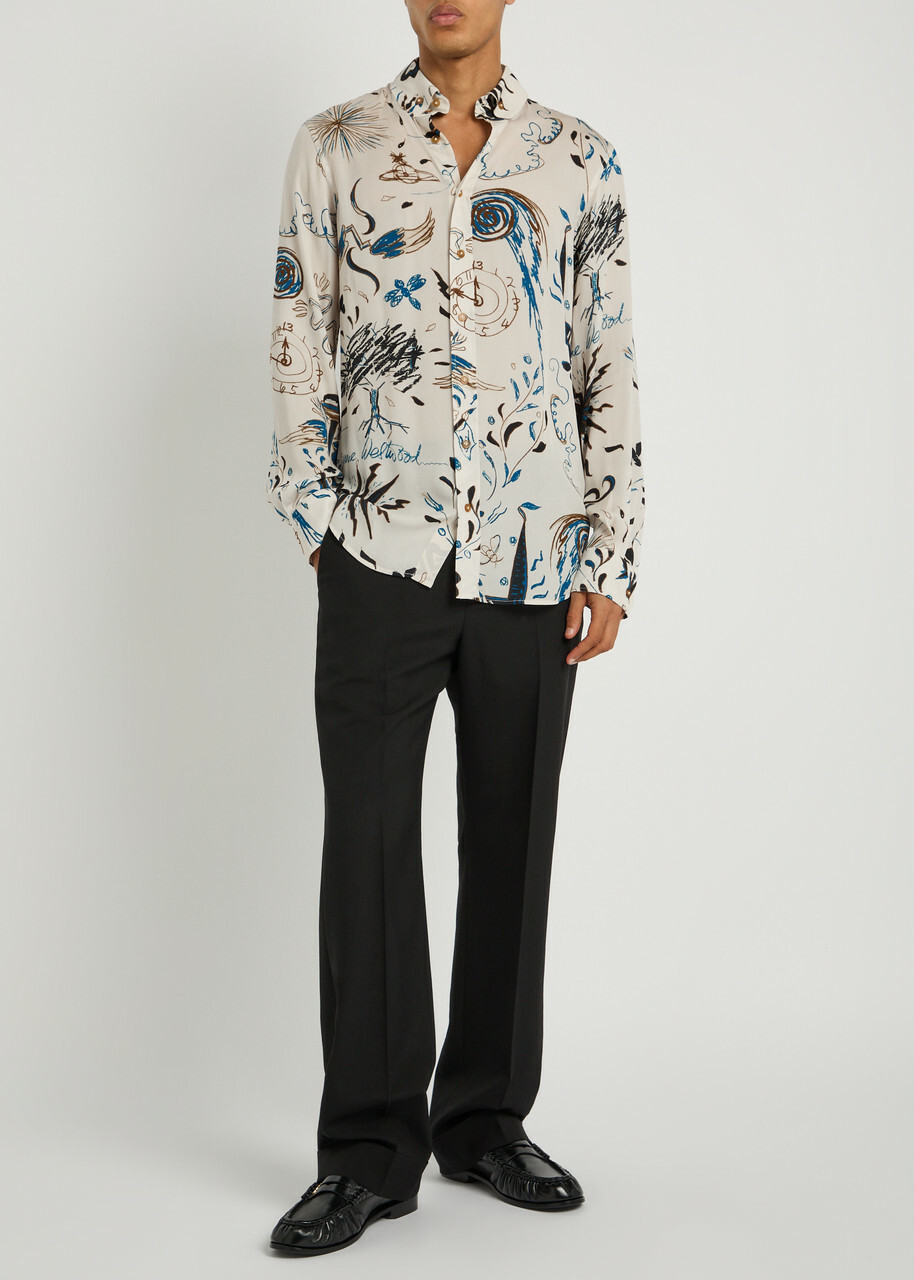 Vivienne Westwood Printed Krall Chiffon Shirt White