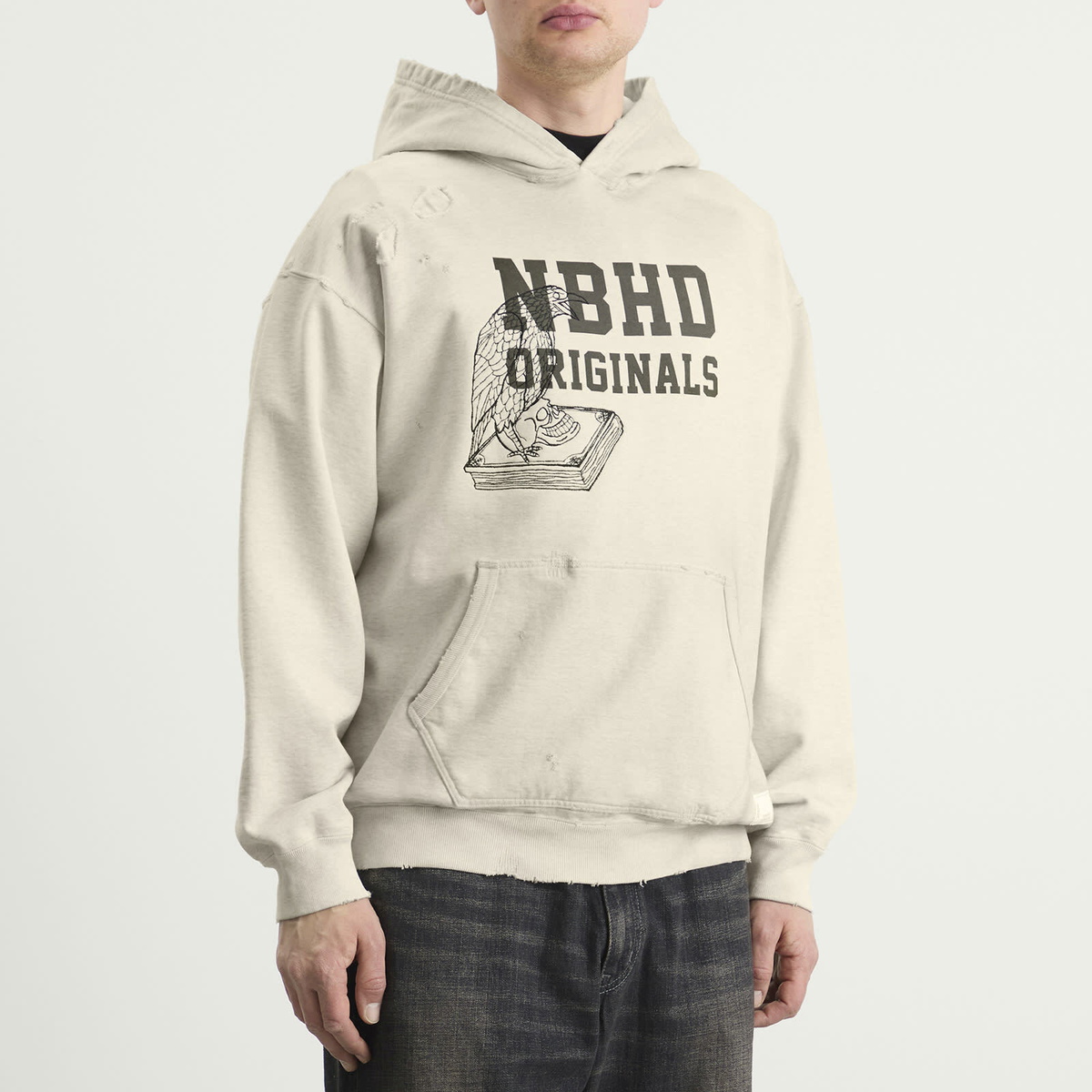 Neighborhood Men's Embroidered Savage Hoodie in Oatmeal
