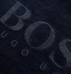 Hugo Boss - Logo-Embroidered Cotton-Blend Velour Sweatshirt - Blue