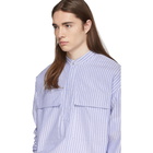 Fear of God Blue and White Dad Stripe Pullover Henley Shirt