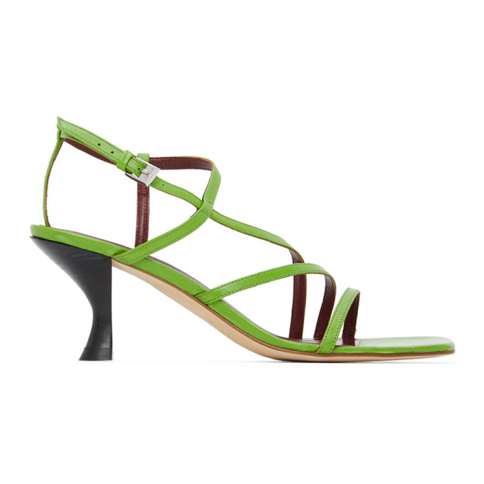 Photo: Staud Green Nappa Gita Heeled Sandals