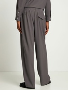 THE ROW Rufus Wide Leg Pleated Wool Pants