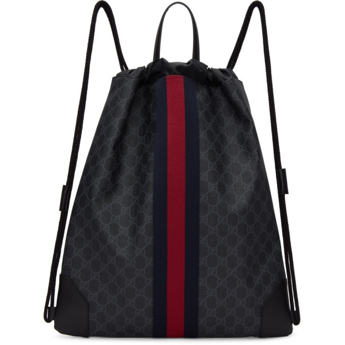 Photo: Gucci Black GG Supreme Drawstring Backpack
