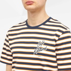 Maison Kitsuné Men's Cafe Kitsune Striped Regular T-Shirt in Navy/White/Fox Stripe