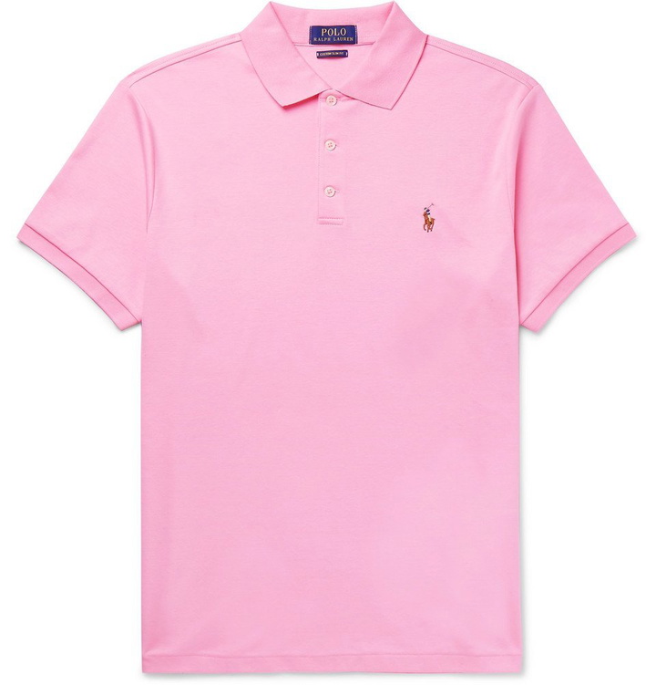 Photo: Polo Ralph Lauren - Slim-Fit Pima Cotton-Jersey Polo Shirt - Pink