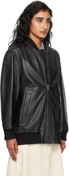Weekend Max Mara Black Tattico Leather Jacket