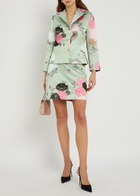 Bernadette Elle Floral-print Satin Jacket Green