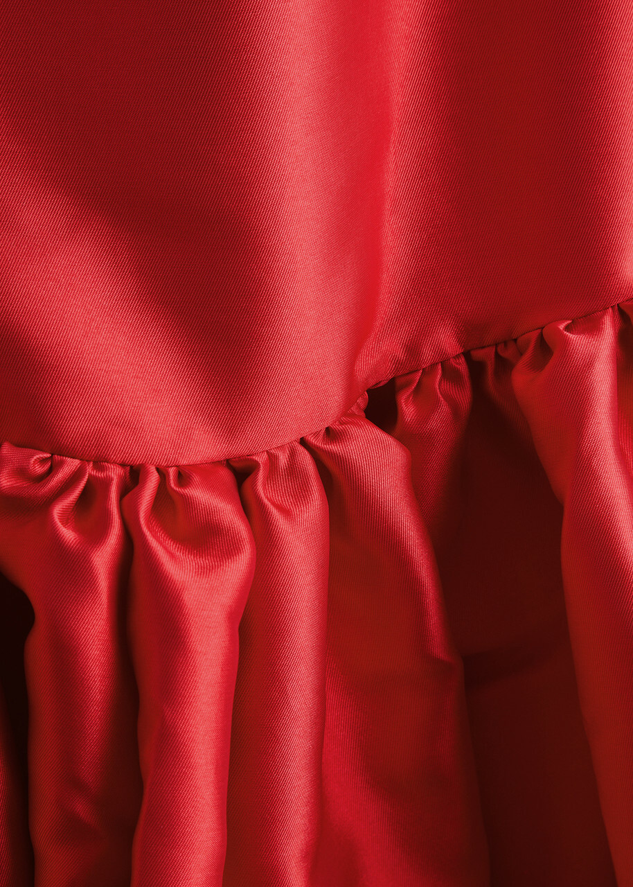 Marques' Almeida Taffeta Puff Mini Dress Red