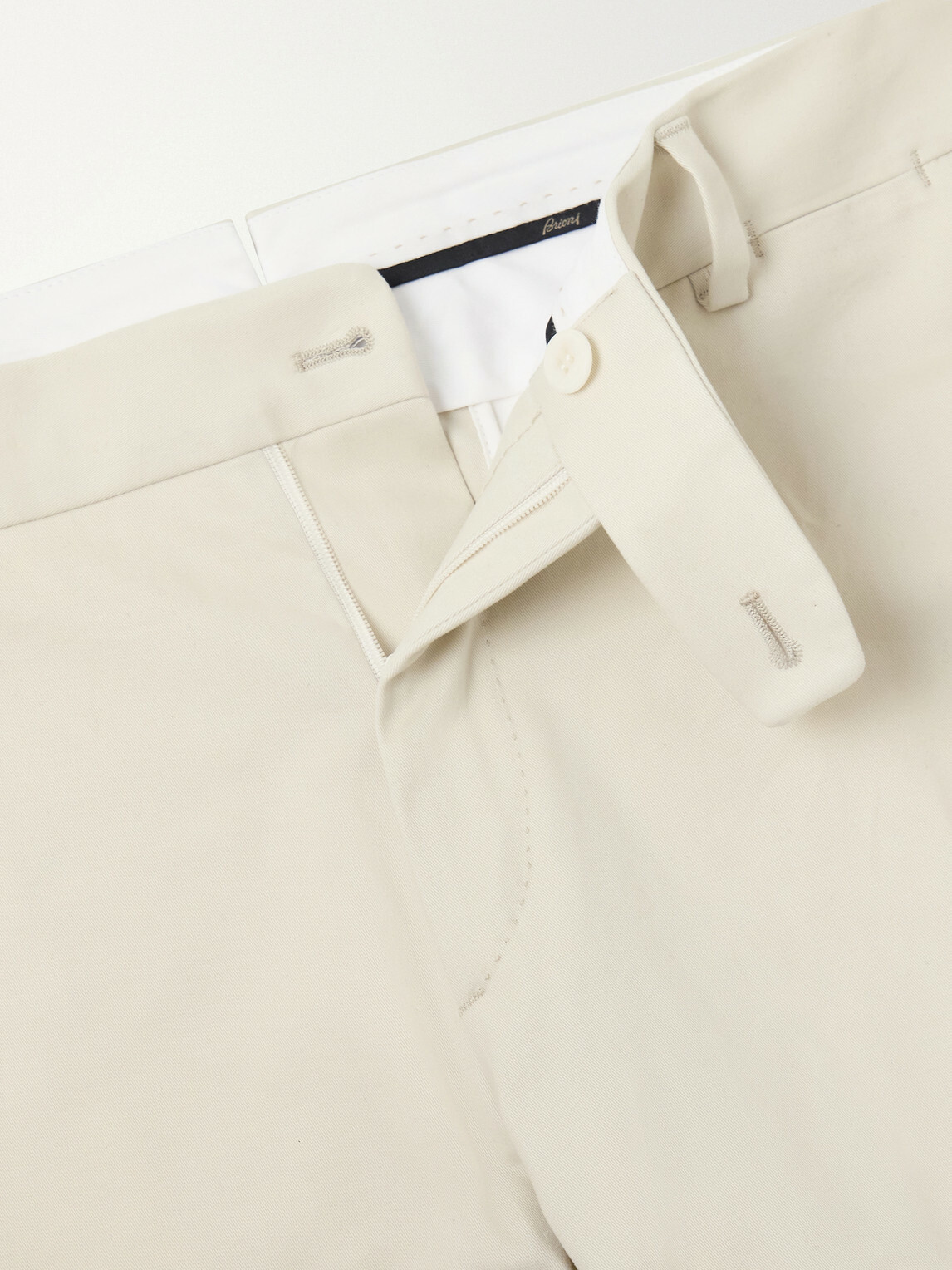 Brioni - Straight-Leg Stretch-Cotton Gabardine Trousers - Neutrals