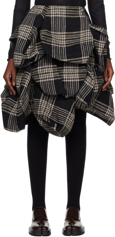 Photo: YOHJI YAMAMOTO Navy 3D Paneled Box Detail Midi Skirt