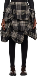 YOHJI YAMAMOTO Navy 3D Paneled Box Detail Midi Skirt