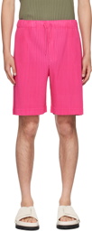 HOMME PLISSÉ ISSEY MIYAKE Pink Colorful Pleats Shorts