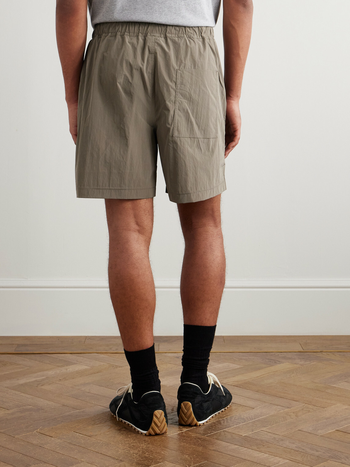 SSAM - Wide-Leg Shell Shorts - Brown