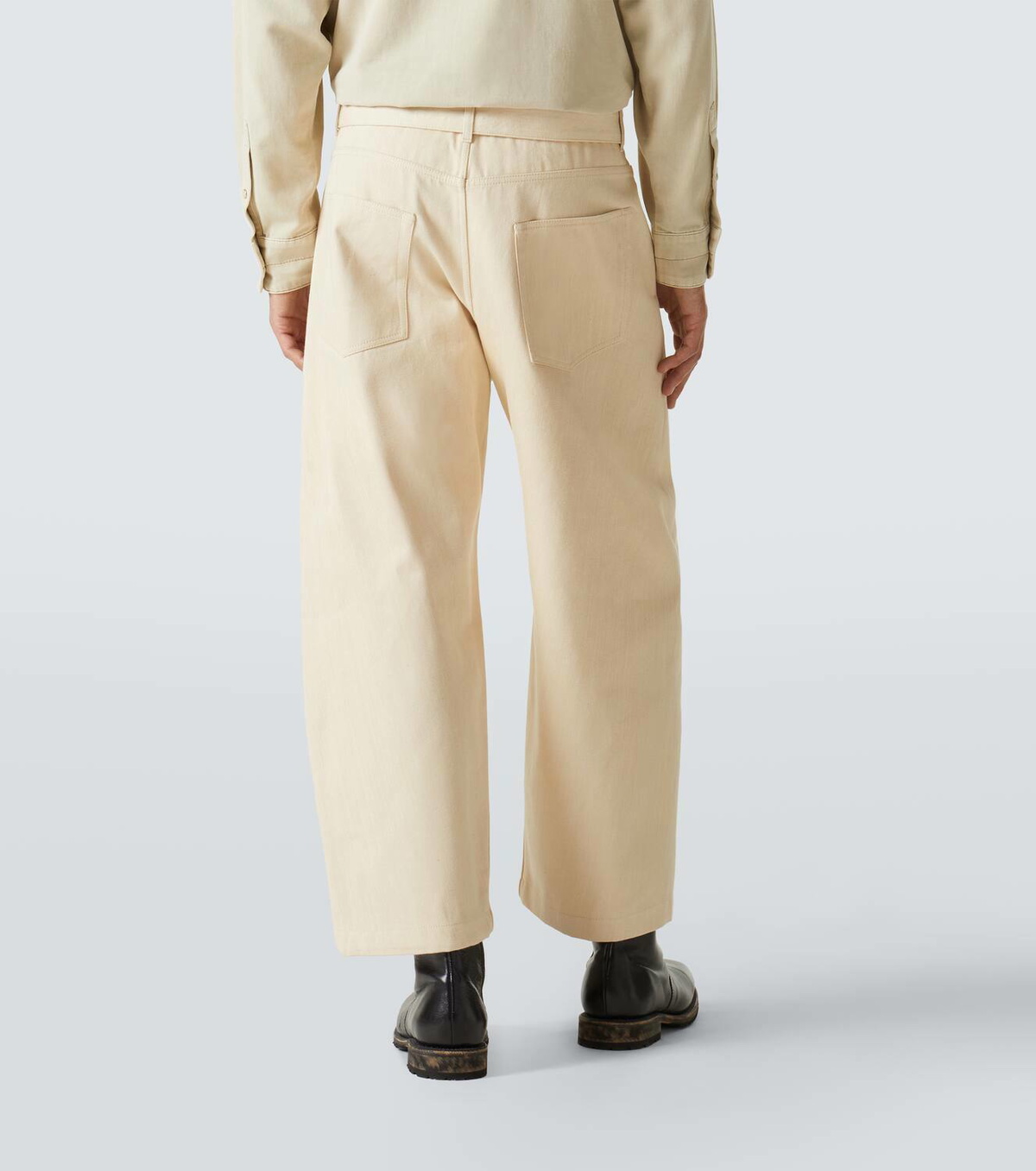 パンツ jil sander wide trousers archive 90s Jil Sander Belted wide-leg jeans Jil Sander