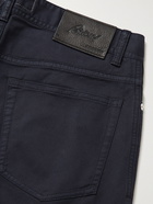 BRIONI - Meribel Slim-Fit Garment-Dyed Stretch-Cotton Twill Trousers - Blue