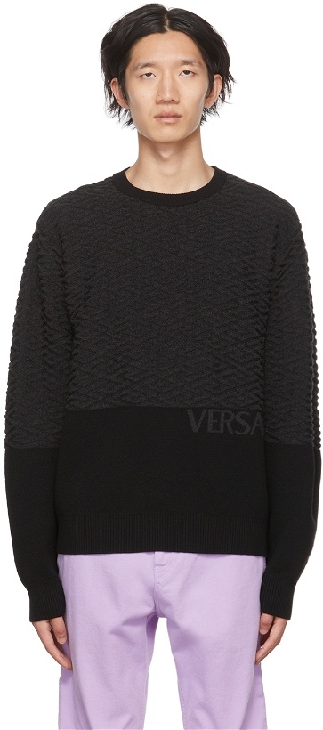 Photo: Versace Black La Greca Sweater