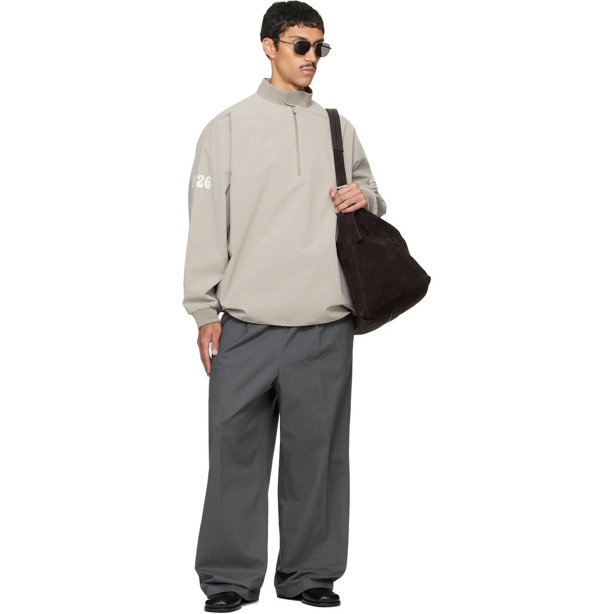 Fear of God ESSENTIALS Gray Pleat Front Drawstring Trousers