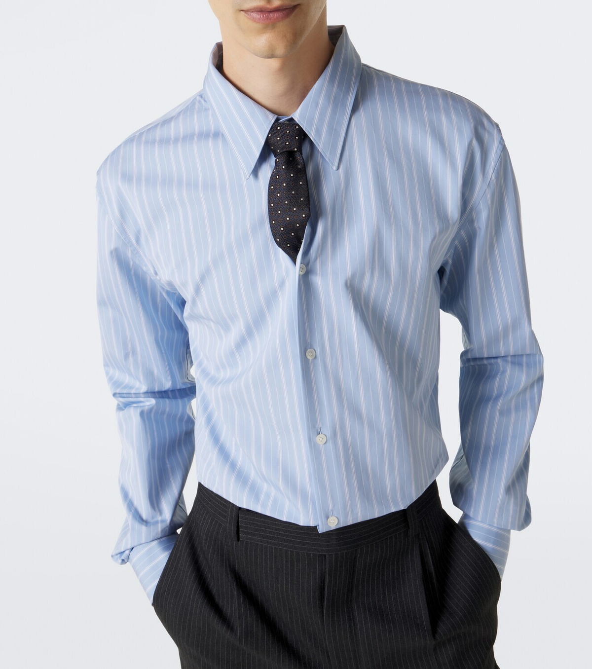 Saint Laurent Striped cotton poplin shirt