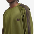 Needles Men's Poly Smooth Crew Neck Sweatshirt in Olive