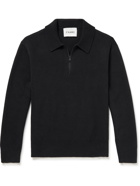 FRAME - Cotton and Cashmere-Blend Polo Shirt - Black