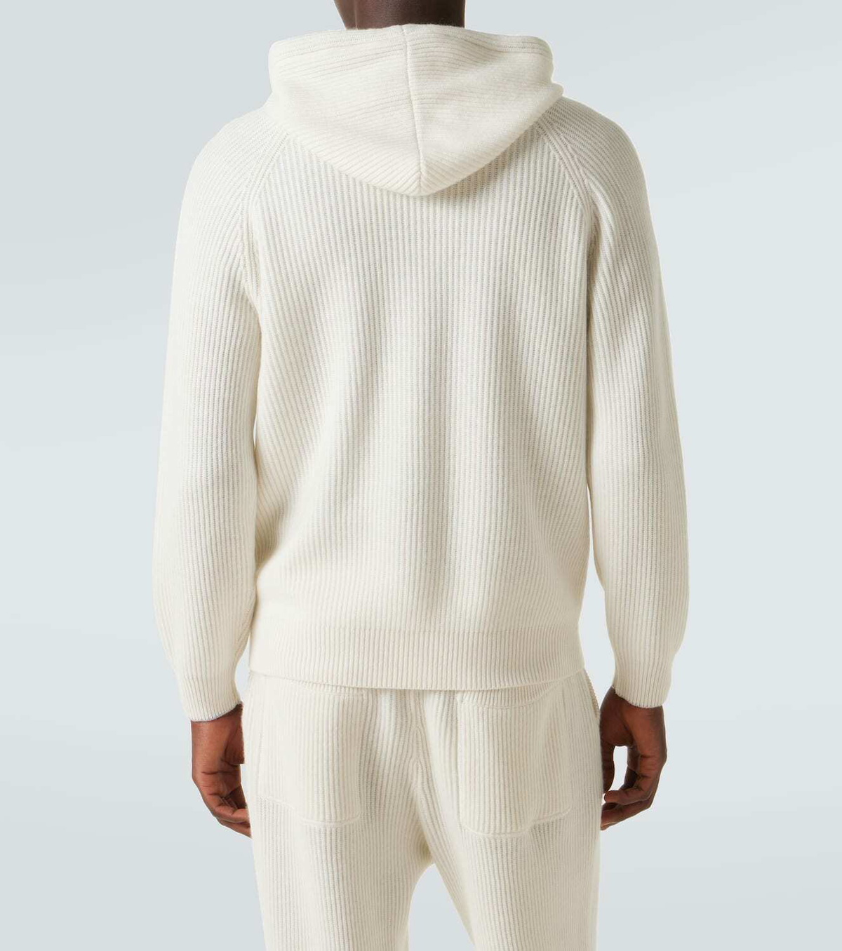 Brunello Cucinelli Ribbed-knit cashmere zip-up hoodie