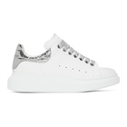 Alexander McQueen SSENSE Exclusive White and Silver Croc Oversized Sneakers