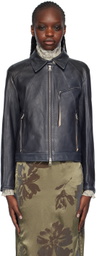 Youth Gray Paneled Leather Jacket