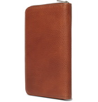 Brunello Cucinelli - Burnished Full-Grain Leather Zip-Around Wallet - Men - Tan