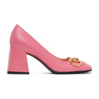 Gucci Pink Horsebit Mid Heel Pumps