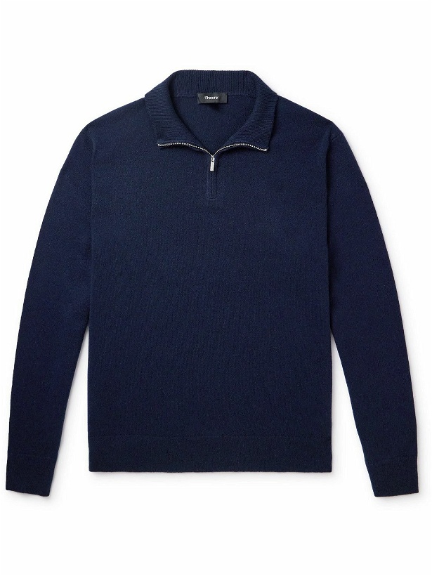 Photo: Theory - Hilles Cashmere Half-Zip Sweater - Blue