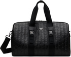 Lacoste Black Large Nomogram Leather Weekend Bag