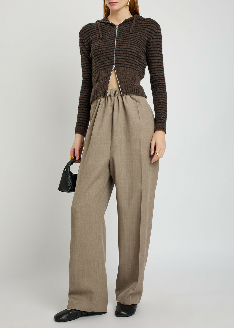 Our Legacy Compact Striped Brushed Alpaca-blend Jumper Brown