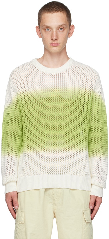 Photo: Stüssy White & Green Crewneck Sweater