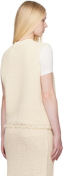 Studio Nicholson Off-White Fray Knit Vest