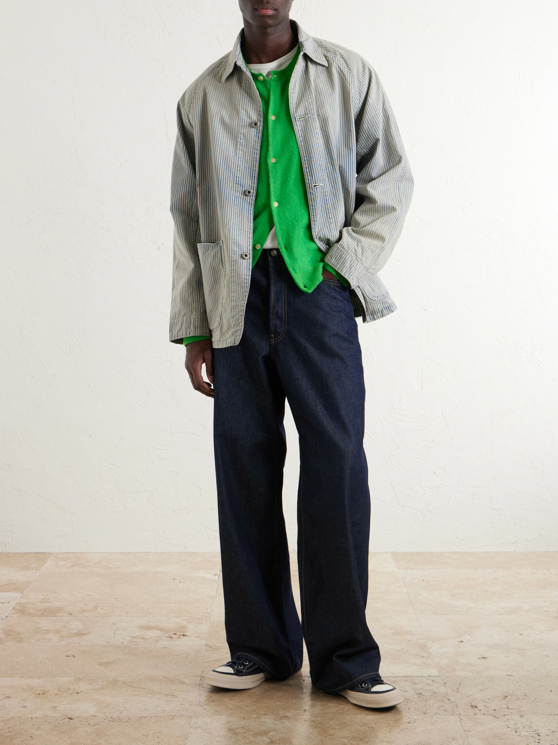 KAPITAL - Liberty Striped Denim Overshirt - Blue