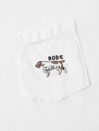 BODE - Embroidered Cotton-Jersey T-Shirt - White