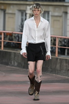 Dries Van Noten - Pinstriped mid-rise wool shorts