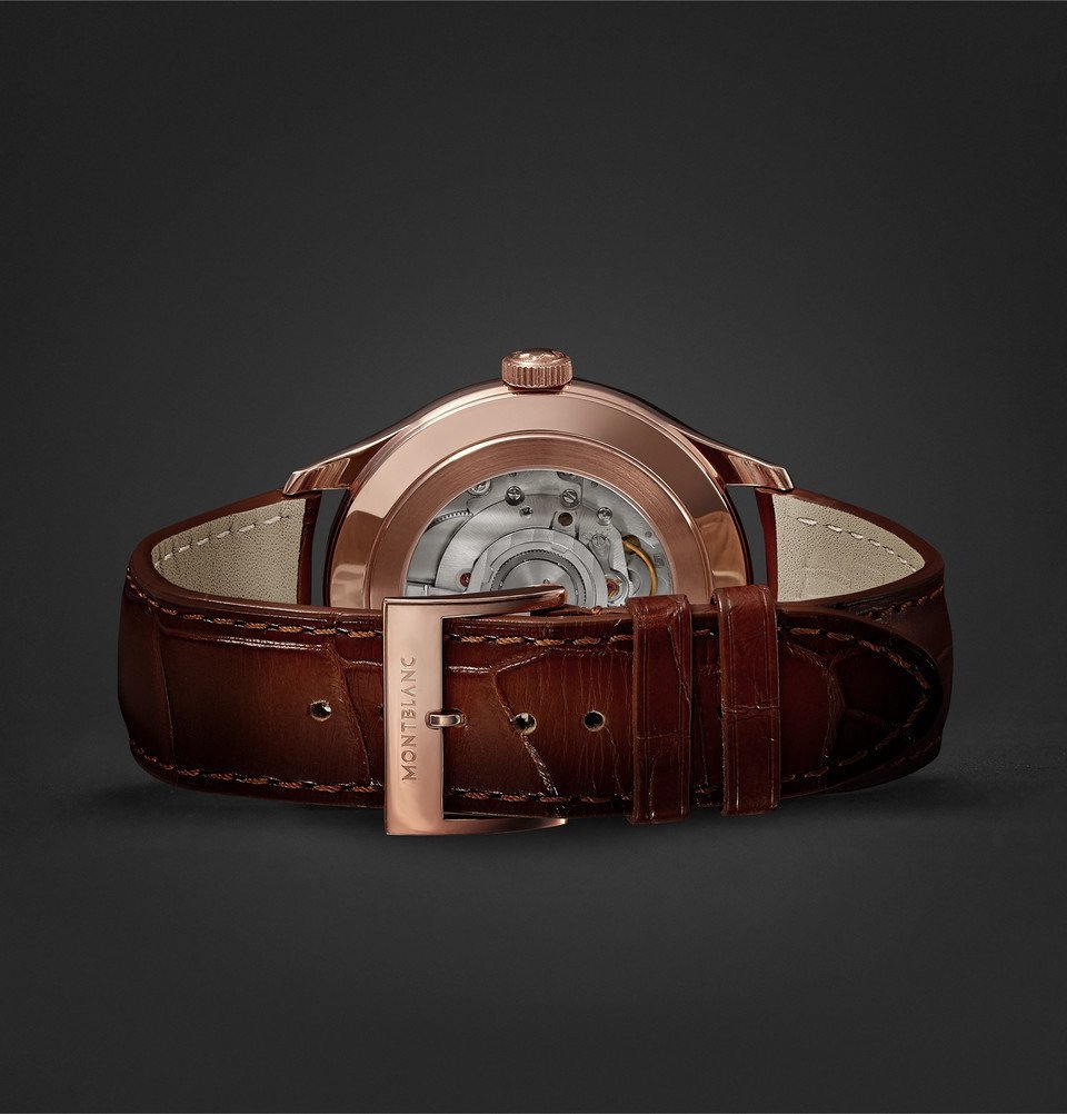 Montblanc - Heritage Automatic 40mm 18-Karat Rose Gold and Alligator Watch - Green