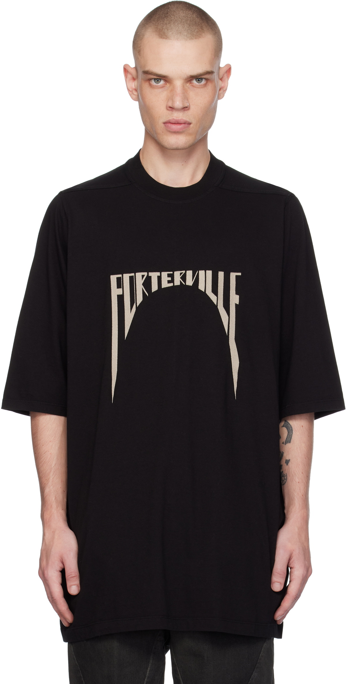 24AW PORTERVILLE リックオウエンス ジャンボSS T XS Rick Owens Black Porterville Jumbo SS T-shirt Rick Owens