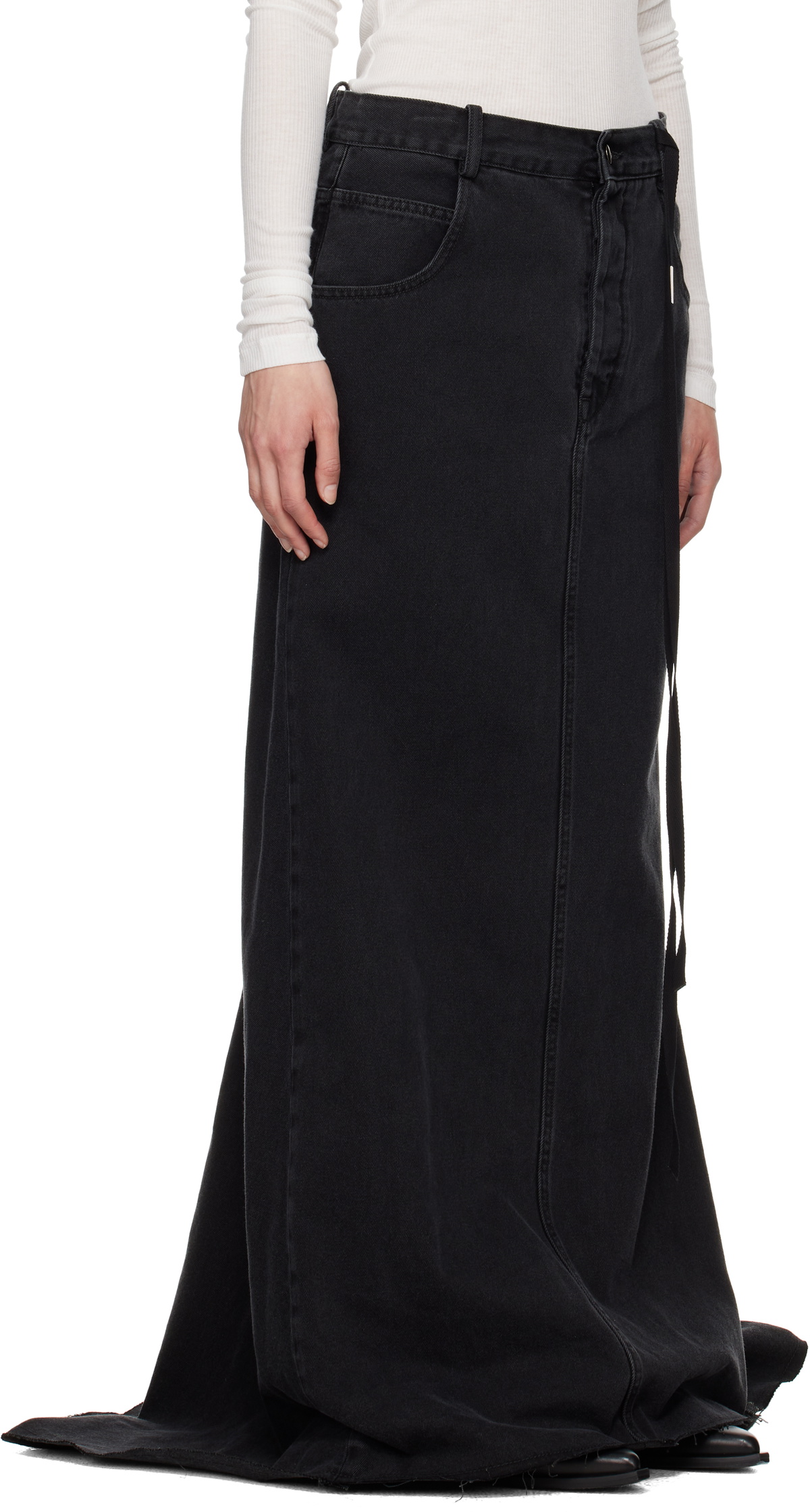Ann Demeulemeester Black Goele Five Pockets Comfort Maxi Skirt