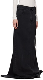 Ann Demeulemeester Black Goele Five Pockets Comfort Maxi Skirt