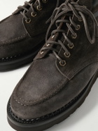 Yuketen - Leather-Trimmed Suede Boots - Brown