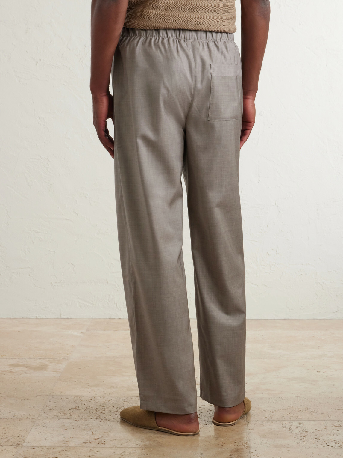 Frescobol Carioca - Luan Straight-Leg Wool Drawstring Trousers - Gray