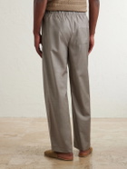Frescobol Carioca - Luan Straight-Leg Wool Drawstring Trousers - Gray