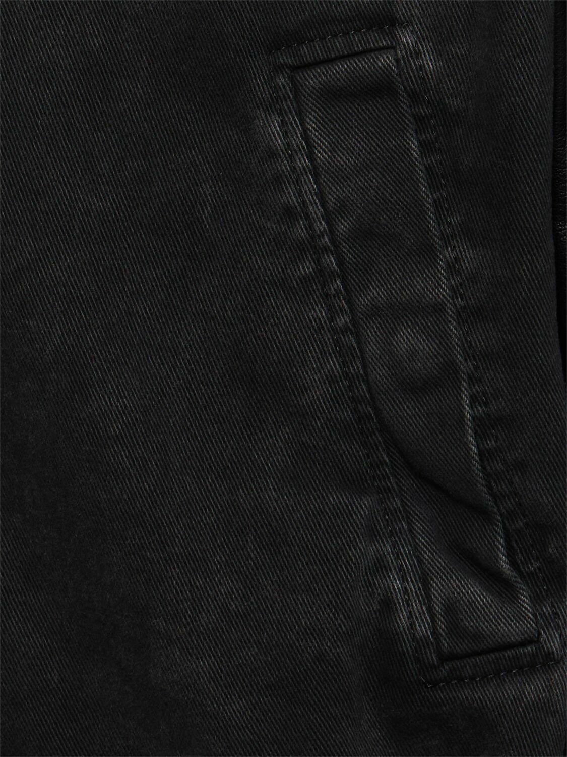 DIESEL L-nyn Leather & Denim Bomber Jacket Diesel