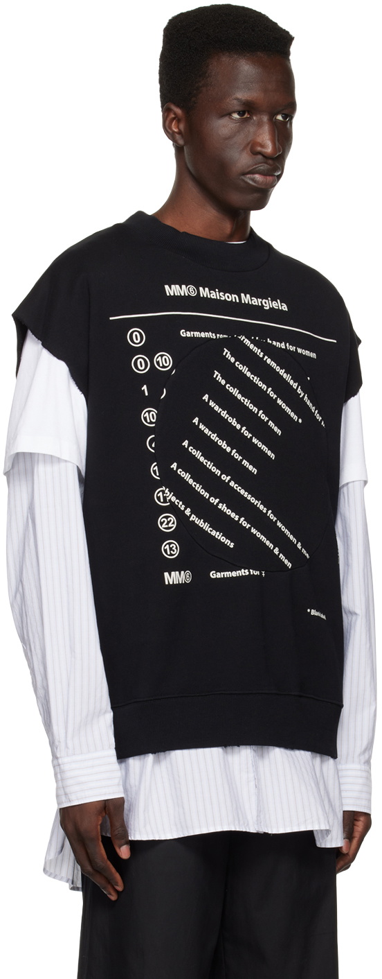 MM6 Maison Margiela Black Paneled Sweatshirt MM6 Maison Margiela