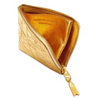 Comme des Garçons SA3100EG Embossed Logo Wallet in Gold